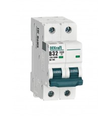 Выключатель автоматический двухполюсный ВА-105 32А B 10кА  13120DEK  DEKraft