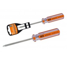 Отвертка крестовая, прозрачная рукоятка, углеродистая сталь, тип PH2 x 100 мм, серия "Гранит"  SQ1006-2105  TDM