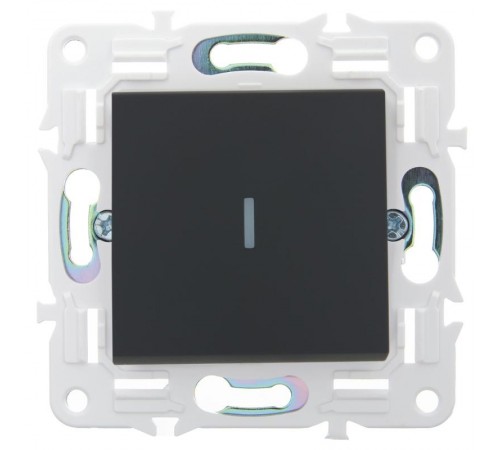 SKANDY Выключатель 1-клавишный проходной с индикацией 10А SK-V08G графит  SK-V12-1-10-K53  IEK