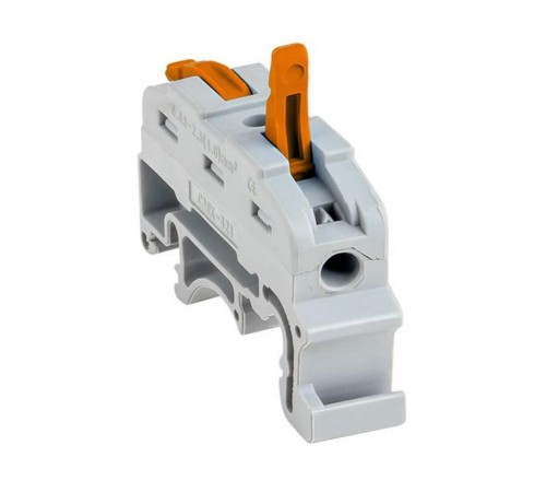 Строительно-монтажная клемма СМК 222-421 на DIN-рейку проходная 1 полюс 0,08-4мм2 (25шт.) PROxima  plc-smk-421-din  EKF