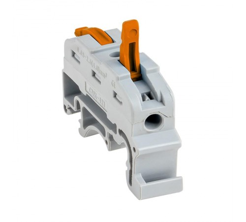 Строительно-монтажная клемма СМК 222-421 на DIN-рейку проходная 1 полюс 0,08-4мм2 (25шт.) PROxima  plc-smk-421-din  EKF