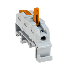 Строительно-монтажная клемма СМК 222-421 на DIN-рейку проходная 1 полюс 0,08-4мм2 (25шт.) PROxima  plc-smk-421-din  EKF
