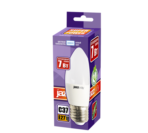 Лампа светодиодная PLED- SP C37 7w E27 4000K 230/50  .5018914  Jazzway