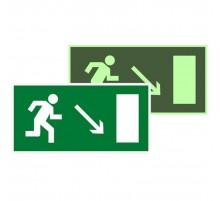 Знак эвакуационный E 07 "Направление к эвакуационному выходу направо вниз" 150x300 мм  an-e-07-f  EKF