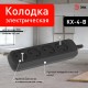Колодка ЭРА KX-4-B 4 розетки без зазeмления черная   Б0061705  ЭРА