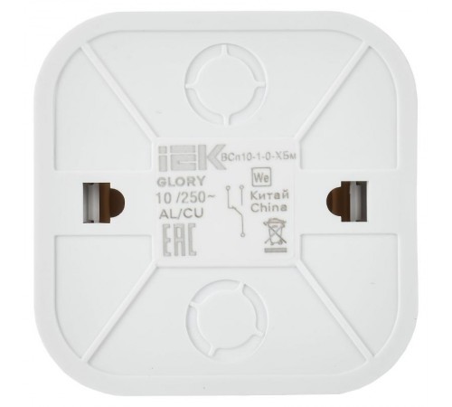 GLORY Выключатель 1-клавишный проходной о/у 10А ВСп10-1-0-ХБм белый матовый  EVH12-K01M-10  IEK