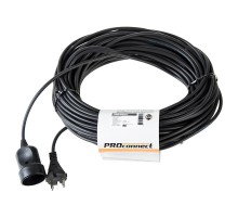 Удлинитель-шнур ПВС 2х0.75, 30 м, б/з, 6 А, 1300 Вт, IP20, черный (Сделано в России)  11-7116  PROconnect
