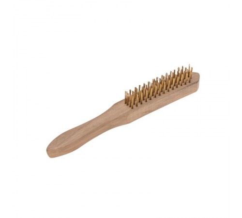 Щетка по металлу с деревянной ручкой, 4 ряда, 280мм  KR-91-1257  Kranz