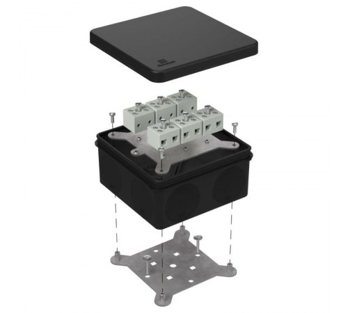 Коробка огнестойкая для о/п двухкомпонентная 60-0300-FR6.0-12 Е15-Е120 RAL9005 100х100х50 (14 шт/кор) черная  60-0300-9005-FR6.0-12  Промрукав