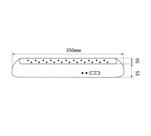 Светильник аварийного освещения аккумуляторный EL14 22 LED AC/DC Li-ION батарея, белый 350 *50*55 мм  12634  FERON