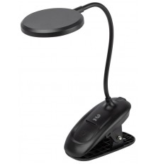Настольный светильник NLED-513-6W-BK светодиодный аккумуляторный на прищепке черный  Б0057210  ЭРА