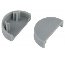 Заглушка  EC-KK-20-12-F для полукруглого кабель-канала серая 20х12мм 2шт/комплект  Б0064930  ЭРА