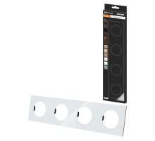 Рамка четверная хрустально-белая, стекло, "Байкал"   SQ1819-0005  TDM