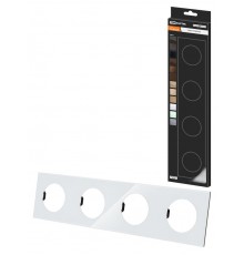 Рамка четверная хрустально-белая, стекло, "Байкал"   SQ1819-0005  TDM