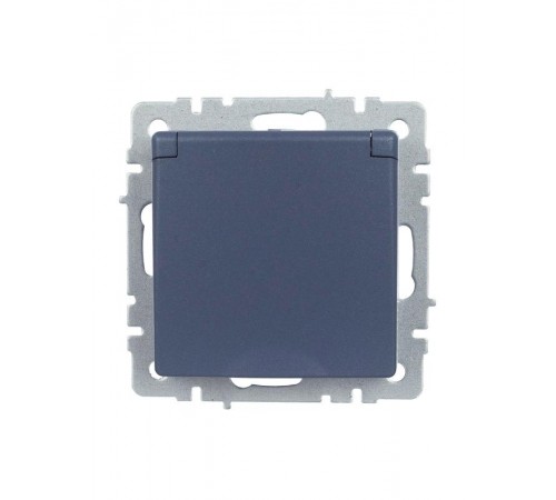 BRITE Розетка с заземлением со шторками с кр. 16А IP44 РСбш10-3-44-БрМ маренго  BR-R16-16-44-K35  IEK