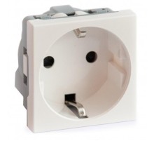 Розетка модульная с з/к и шторками 45х45мм белая  АДЛ 13-900  Рувинил