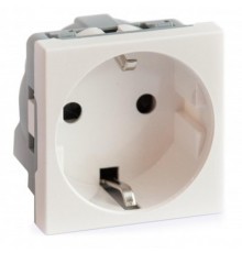 Розетка модульная с з/к и шторками 45х45мм белая  АДЛ 13-900  Рувинил