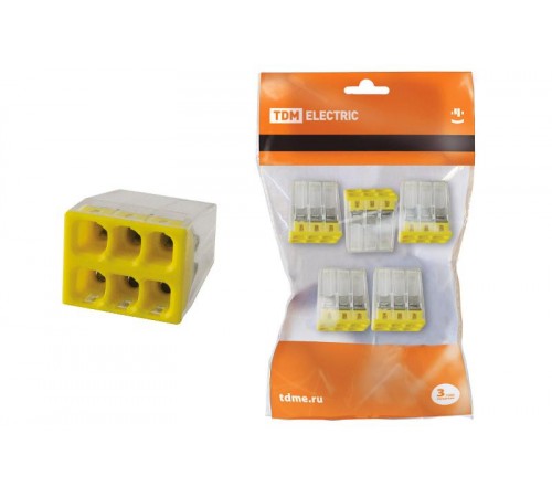Строительно-монтажная клемма КБМ-2273-246 (2,5мм2) с пастой (5 шт/упак)  SQ0517-0126  TDM
