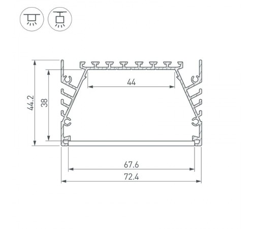 Профиль KLUS-POWER-W70-2000 ANOD  019879  Arlight