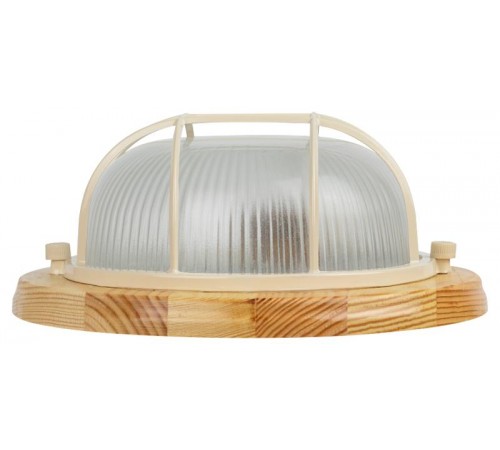 Светильник пылевлагозащищен. под лампу для ЖКХ НБО 03-60-012 с решеткой серия КАНТРИ (дерево), 60Вт, Е27, 220В, IP54, УХЛ4  Б0048415  ЭРА