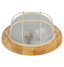 Светильник пылевлагозащищен. под лампу для ЖКХ НБО 03-60-012 с решеткой серия КАНТРИ (дерево), 60Вт, Е27, 220В, IP54, УХЛ4  Б0048415  ЭРА