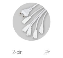 Разветвитель сетевой для фитолампы  FITO 5х IEC C7 (2 pin) 2 м для подключения 5 светильников  Б0060525  ЭРА