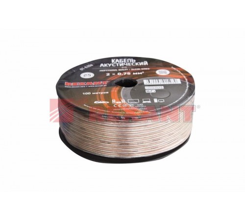 Кабель акустический 2х0,75 мм прозрачный SILICON (бухта 100 м)  01-6304  REXANT