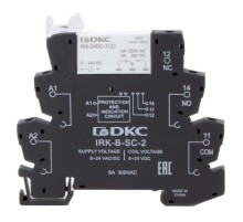 Реле интерфейсное, 1CO, ком. ток 6А, AgSnO2, напряжение 12V AC/DC, винтовые клеммы.  IRK-12UC-1CO  DKC
