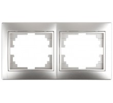 1-502-03 Intro Рамка на 2 поста гор., СУ, Plano, алюминий  Б0030094  Intro