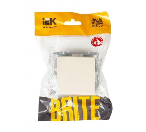 BRITE Выключатель 1-клавишный перекрестный 10А ВС10-1-3-БрКр бежевый  BR-V13-0-10-K10  IEK