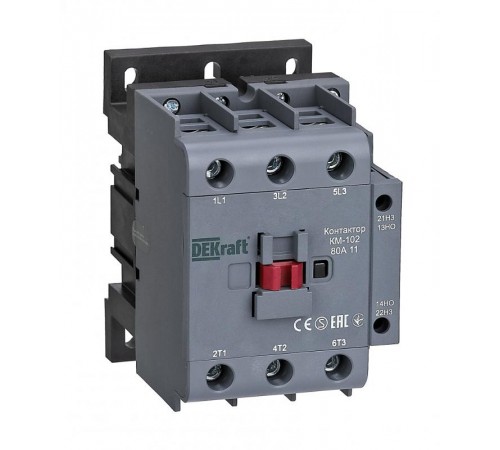 Контактор 80А 220В/230В АС3 АС4 1НО+1НЗ КМ-102  22009DEK  DEKraft