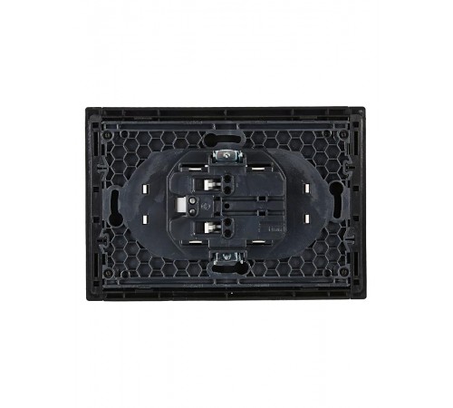 FORTE&PIANO Розетка 2-я без заземления, без шторок безвинтовое крепление 10А FP126 черный  FP-R20-10-1-K02  IEK