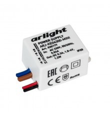 Блок питания ARJ-KE04300-MINI (1.2W, 300mA) (Arlight, IP20 Пластик, 5 лет)  030177  Arlight
