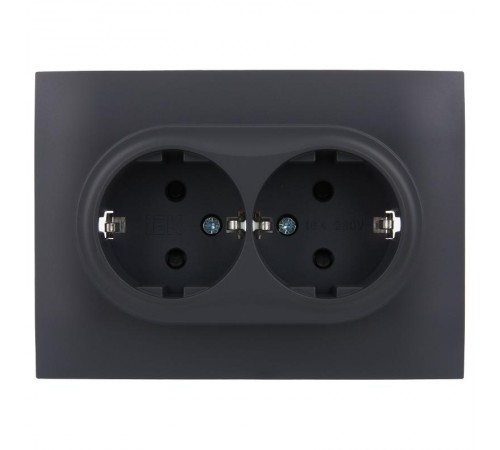 SKANDY Розетка 2-местная с з/к/ш 16А в сб. SK-R07T титан  SK-R24-16-K48-F  IEK