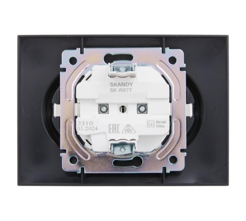 SKANDY Розетка 2-местная с з/к/ш 16А в сб. SK-R07T титан  SK-R24-16-K48-F  IEK