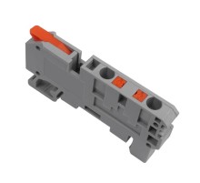 Клемма СМК 222-421-PT-4 3 вывода рычаг-push-in на DIN-рейку (0,5-4 мм) серая (40 шт/уп)  07-5293  REXANT