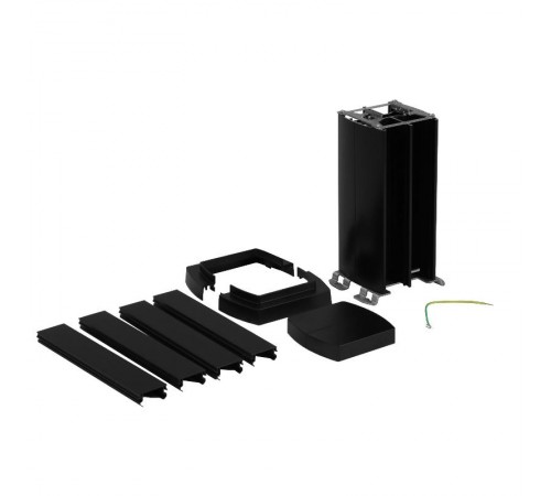 Snap-On мини-колонна алюминиевая с крышкой из пластика 4 секции, высота 0,3 метра, цвет черный  653042  Legrand