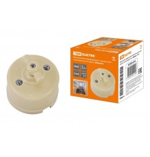 Выключатель фарфоровый поворотный с ручкой (бантик) 10А сл. кость "Болонь"  SQ1820-0310  TDM