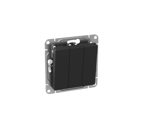 Механизм выключателя, трёхклавишный, чёрный Эпика EKF  UP1-SWB-31  EKF