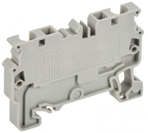 ARMAFIX Клемма пруж. CX4 4мм2 проходная серая  AF-CT40-00-K03-004  IEK