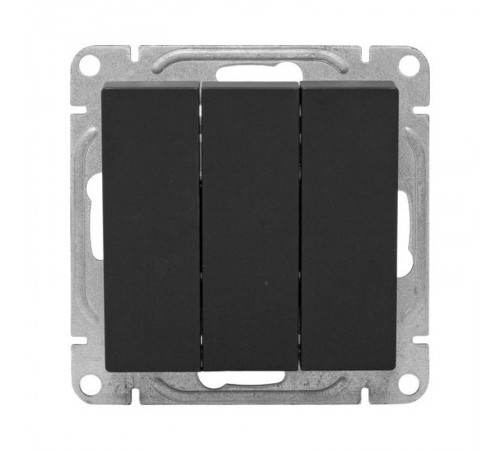 Механизм выключателя, трёхклавишный, чёрный Эпика EKF  UP1-SWB-31  EKF