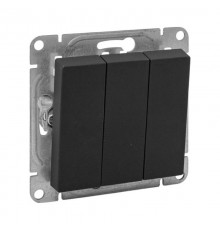 Механизм выключателя, трёхклавишный, чёрный Эпика EKF  UP1-SWB-31  EKF