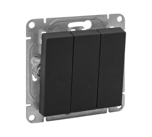 Механизм выключателя, трёхклавишный, чёрный Эпика EKF  UP1-SWB-31  EKF