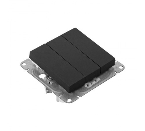 Механизм выключателя, трёхклавишный, чёрный Эпика EKF  UP1-SWB-31  EKF