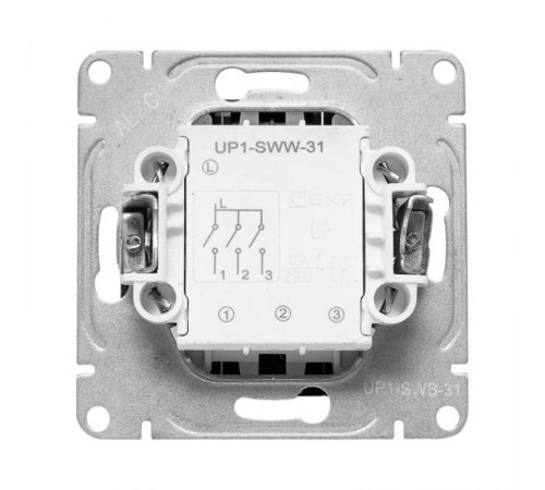 Механизм выключателя, трёхклавишный, чёрный Эпика EKF  UP1-SWB-31  EKF