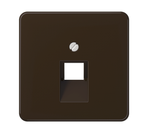 Крышка для одинарных телефонных и компьютерных розеток (UAE), фиксация винтом; термопласт; коричневый; CD500  CD569-1UABR  Jung