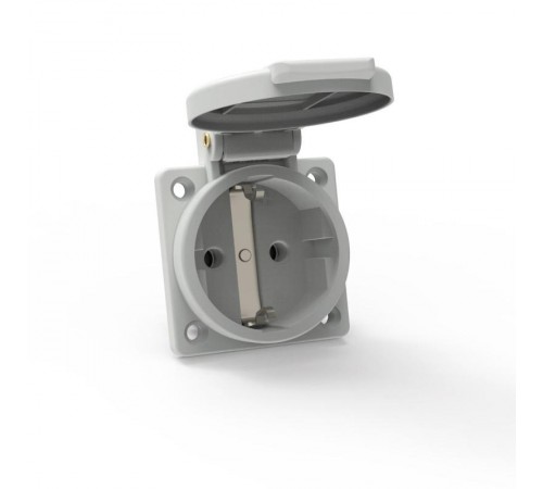 Розетка встраиваемая Schuko 16A 3p 250V IP54,QC серая I 71100-Bals I Bals