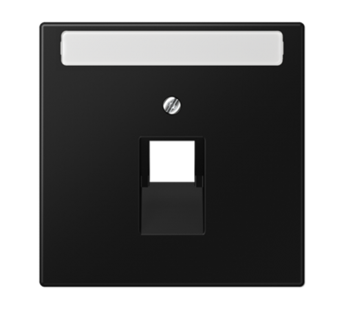 Плата (фиксация винтом) для одного модуля с полем для надписи; термопласт; черный матовый  LS969-1NAUASWM  Jung