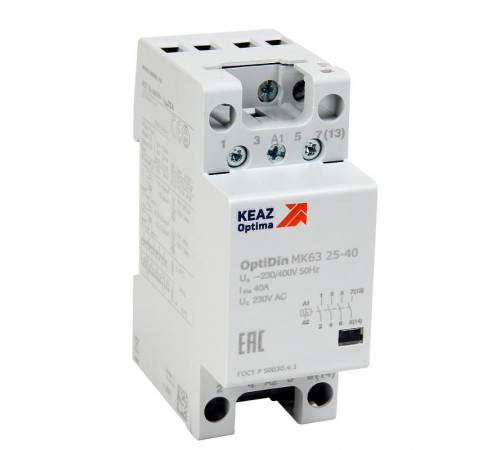 Контактор модульный OptiDin МК63-2504-24AC/DC  236871  КЭАЗ