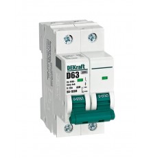Выключатель автоматический без теплозащиты двухполюсный ВА-103М2P 63А характеристика D 6кА  12553DEK  Dekraft